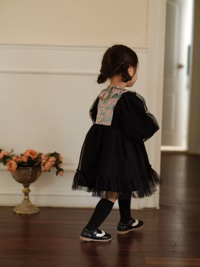 Mädchenkleid, schwarzer Gazerock, Kinder-Prinzessinnenkleid, ausländischer Stil, Aisha-Tutu-Rock